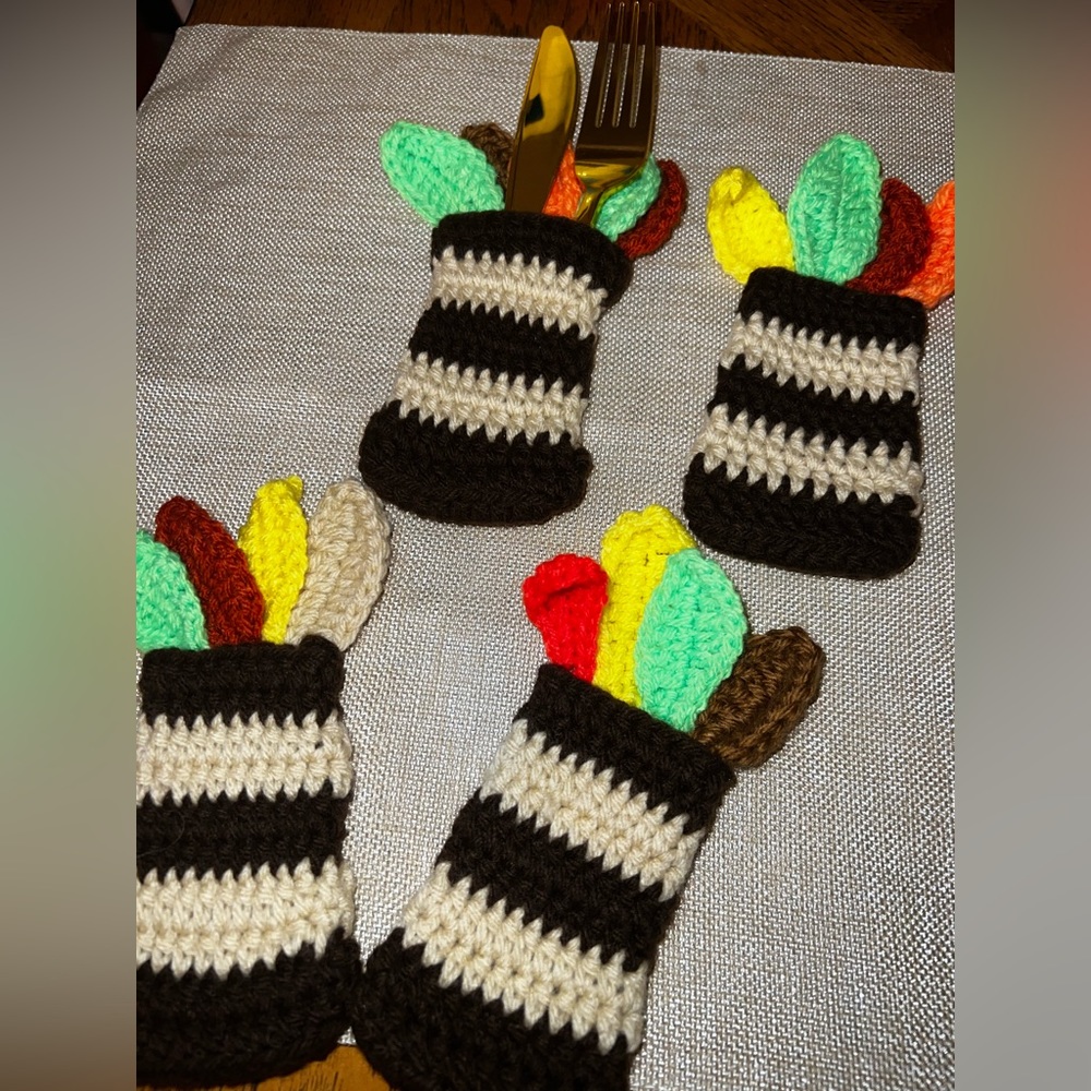 Handmade knitted Utensil holders